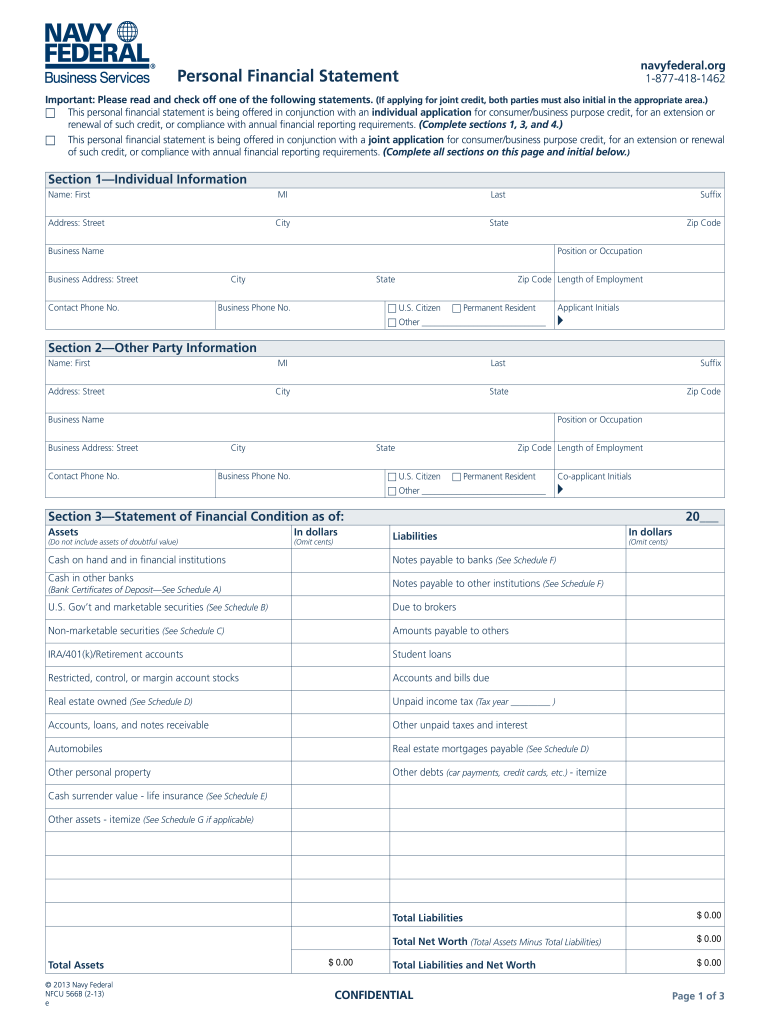 Navy Federal Bank Statement Template  Form