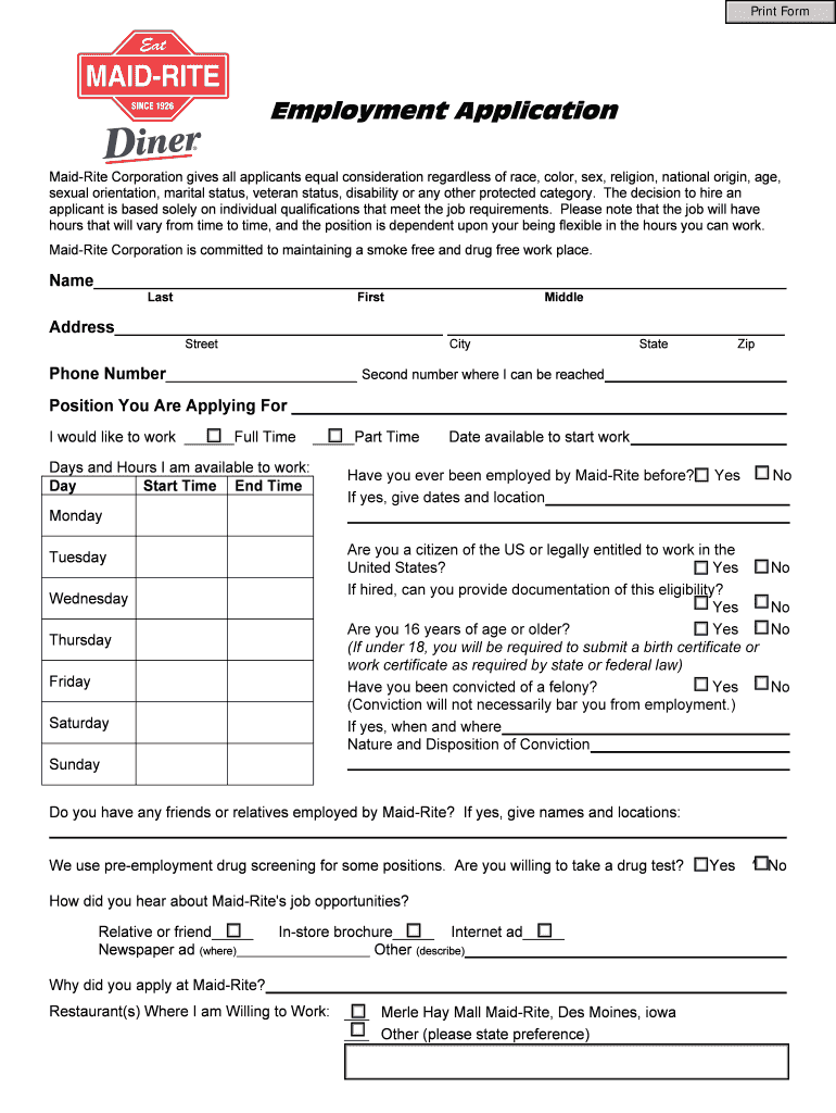 Application for Employment 3 Page MASTER DOC  Form