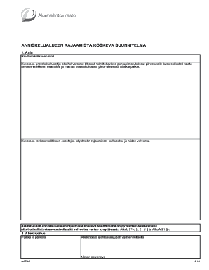 ANNISKELUALUEEN RAJAAMISTA KOSKEVA SUUNNITELMA LHSTO004 FI Lomake  Form