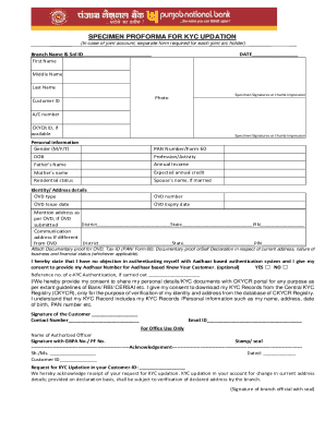 Pnb Kyc Form