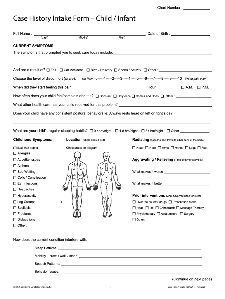 Chiropractic Intake Forms PDF