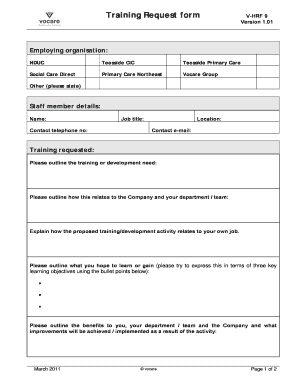 Training Request Form V HRF 9 Version 1 Vcentral Vocare Org