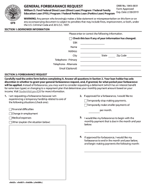 William D Ford Federal Direct Loan Direct Loan Program  Form