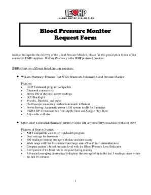 Blood Pressure Monitoring Form