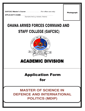 Application Form for Ghana Armed Forces Command and Gafcscmil Edu