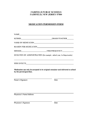 Medication Permission Form