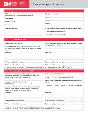 Unclaimed Accounts Application Form Birmingham Midshires Birminghammidshires Co