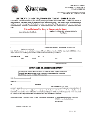 How to Fill Out Certificate of Identity Sworn Statement  Form