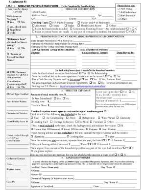 Shelter Verification  Form