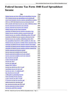 1040 Form Excel