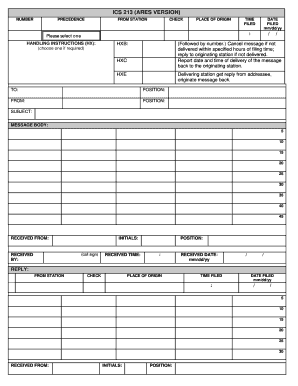 Ics 213 Ares Version  Form