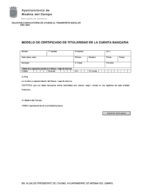 Certificado De Titularidad Bancaria Ejemplo  Form