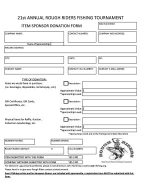 Fishing Tournament Sponsorship Letter Templates  Form