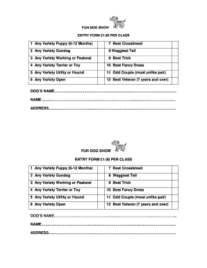 Dogshowentry  Form