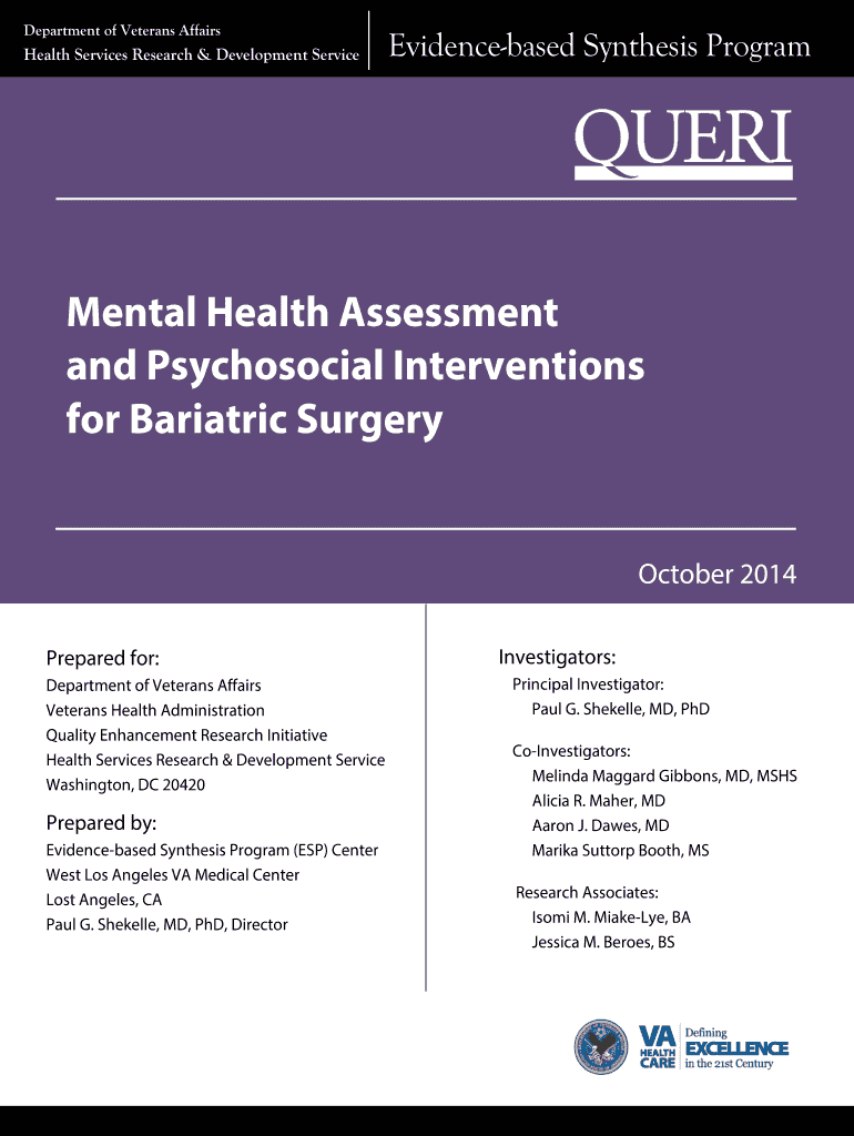 Veterans Affairs Mental Health  Form