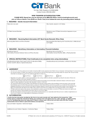 Wire Transfer Authorization Form