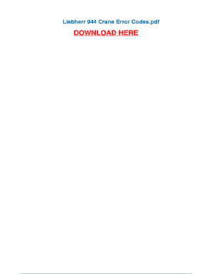 Liebherr Error Code List  Form