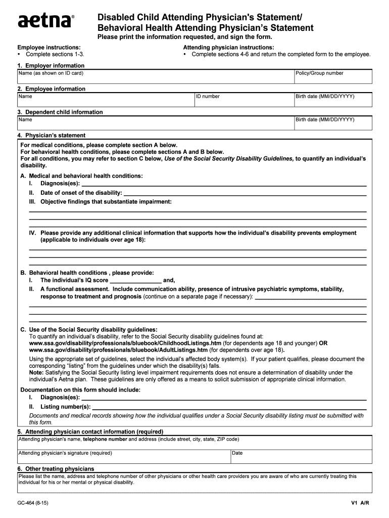  Disabled Child Attending Physician S StmtBehvl Hlth Attending Physician S Stmt Disabled Child Attending Physician S StmtBehvl Hl 2015