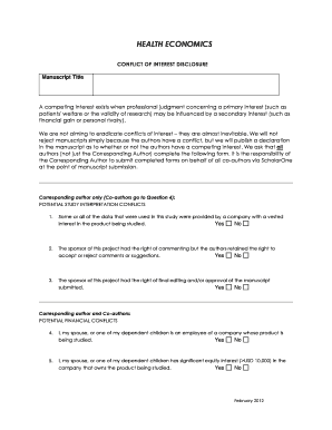 HEC Conflict of Interest Form John Wiley &amp; Sons