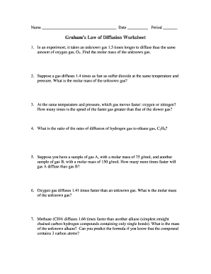 Graham&#039;s Law Worksheet with Answers PDF  Form