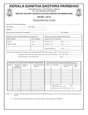 Kerala Ganitha Sastra Parishad Official Website  Form