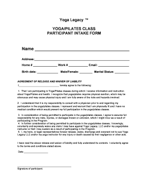 Yoga Legacy Waiver  Form