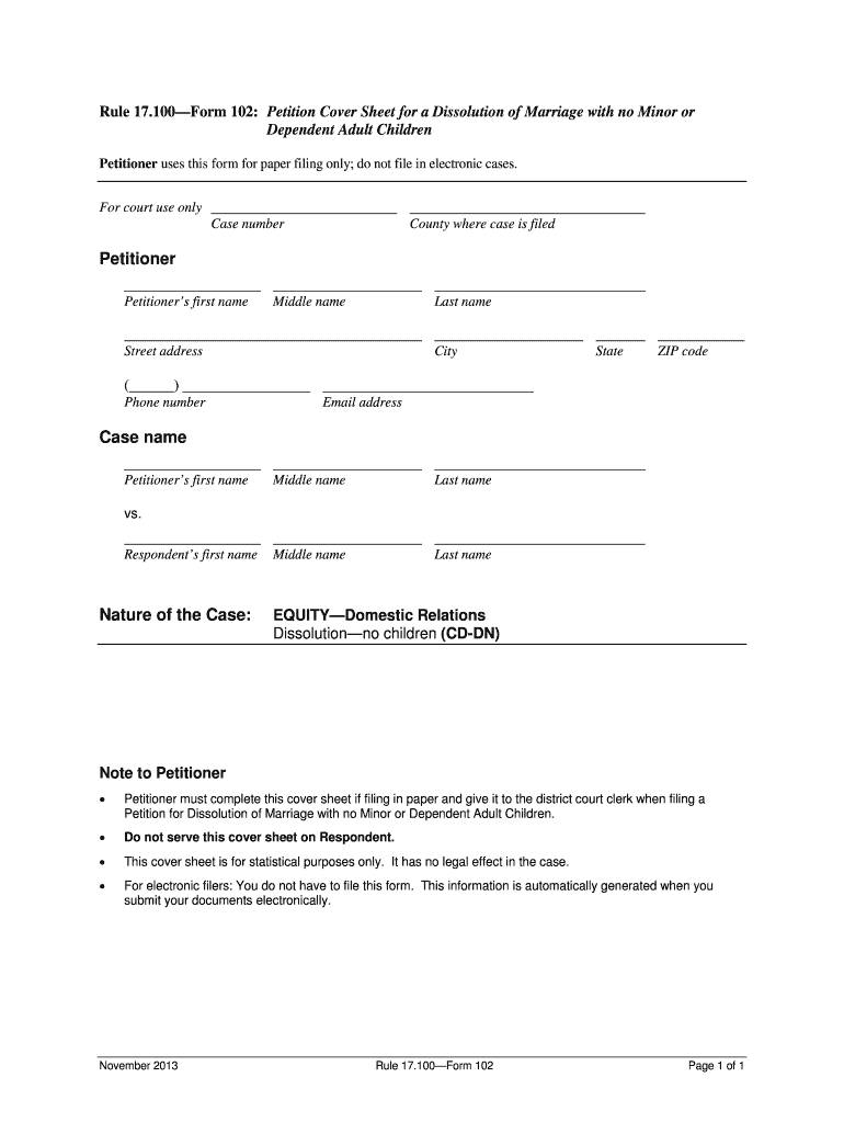 Cover Sheet Marriage  Form