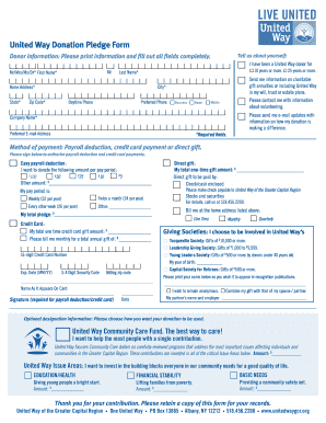 United Way Donation Form