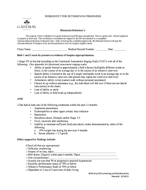 Hospice Lcd Worksheets  Form