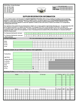 Municipality Database Registration  Form