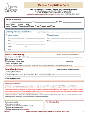 Cancer Requisition Form