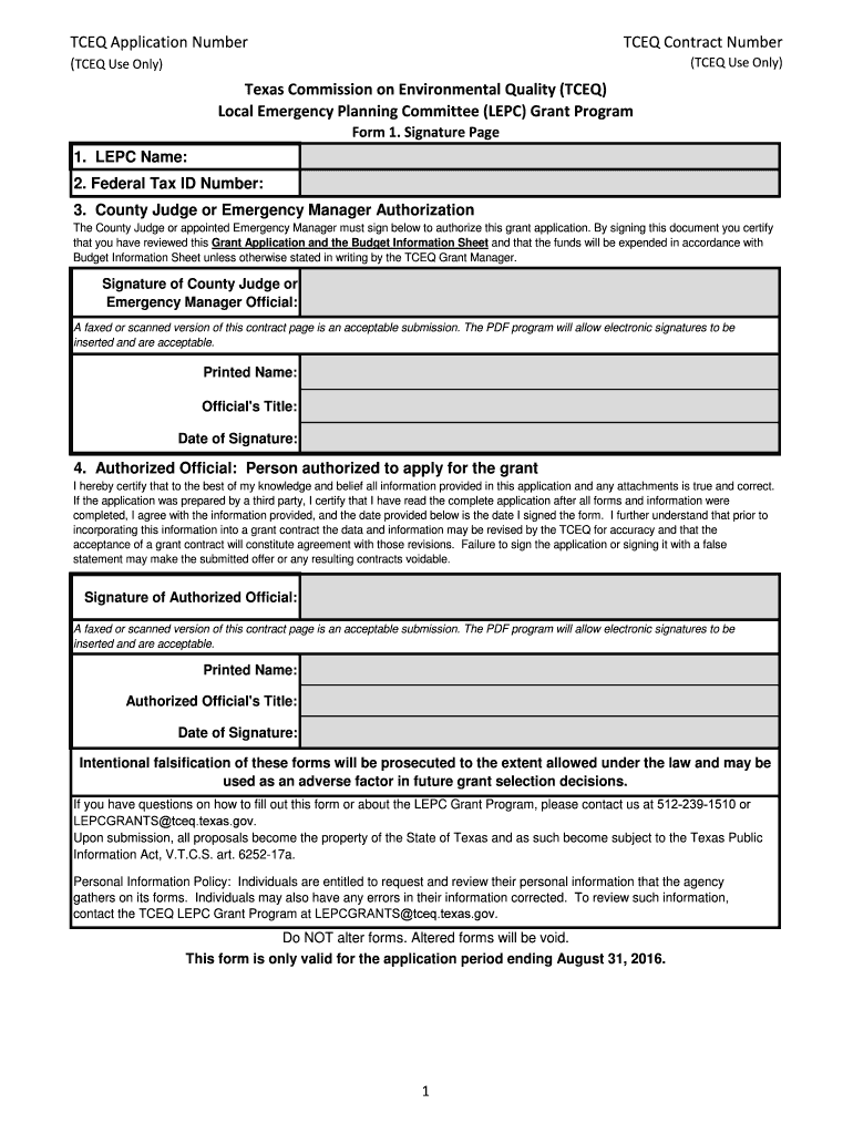 Texas Commission on Environmental Quality TCEQ Local  Form