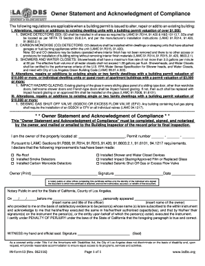 Owner Statement and Acknowledgment of Compliance  Form