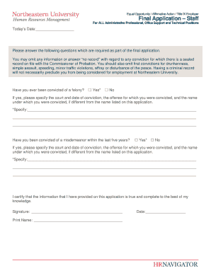 Final Application Staff  Form