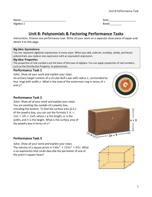 Performance Task Factoring Polynomials