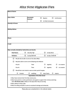 Altar Server Application Form Holyrosarytacoma Org