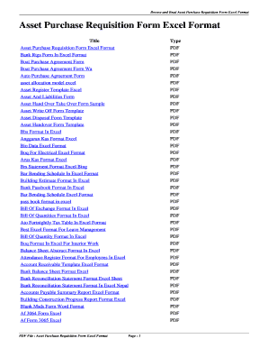 Asset Requisition Form Excel Format
