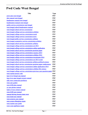 Pwd Code Vol 2 West Bengal  Form