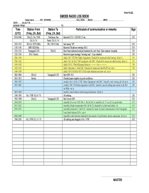 Gmdss Log Book Entries  Form