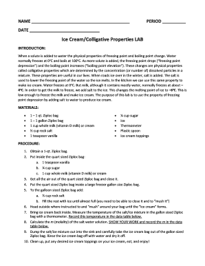 Ice CreamColligative Properties LAB Davis School  Form