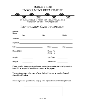 Yurok Tribe Enrollment  Form