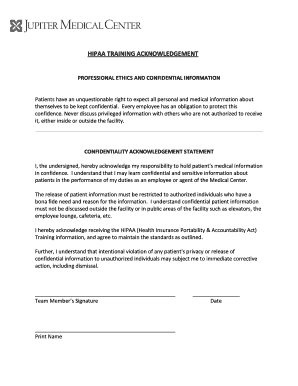 HIPAA Employee Acknowledgement Form