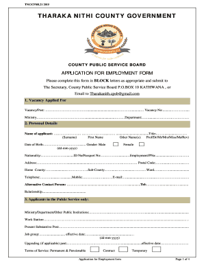 THARAKA NITHI COUNTY GOVERNMENT  Form