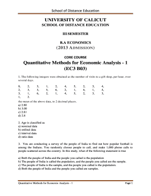 Quantitative Methods for Economic Analysis 2 PDF  Form