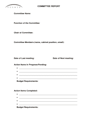 Committee Report Template Word  Form