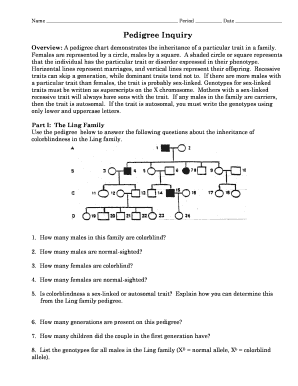 Pedigree Inquiry Worksheet Answers  Form