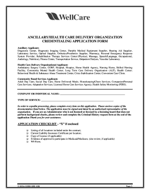 Nebraska Medicaid AncillaryHealth Care Delivery Organization Credentialing Application Form