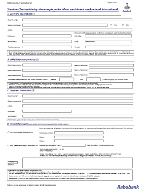 Bankverklaring Rabobank  Form