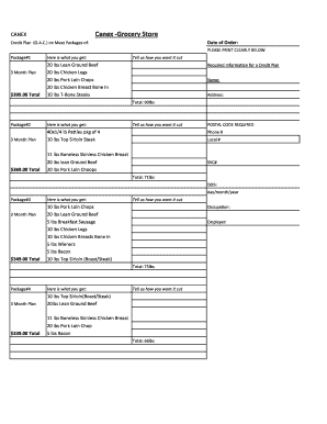 Canex Petawawa Meat Order  Form