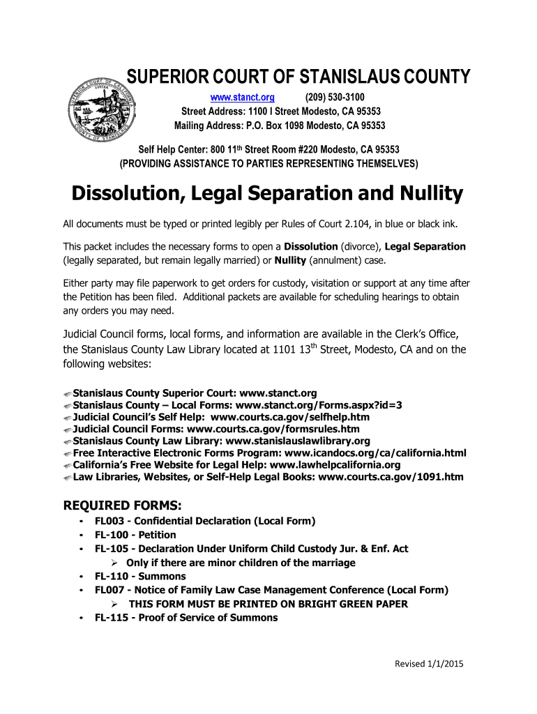  Superior Court Stanislaus Case Index 2015-2024